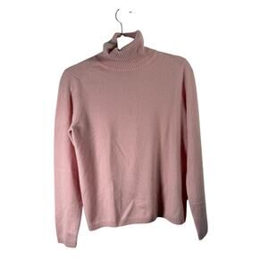 Neiman Marcus Pink 100% Cashmere Turtleneck Sweater Capsole Womens Medium